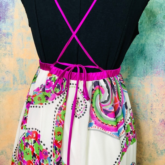 ๐Wishes Wishes Wishes Beautiful Floral Maxi Dress with Deep Back Neckline - Picture 3 of 8